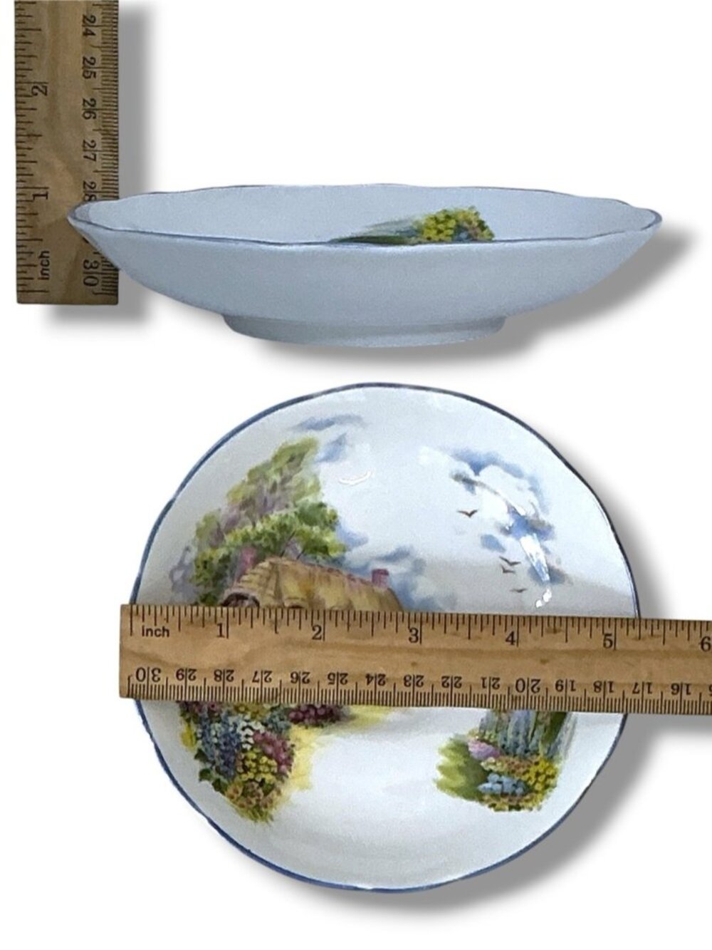 Regency English Bone China Teacup Saucer Scenic Cottage Vintage 1960’s - Picture 9 of 16